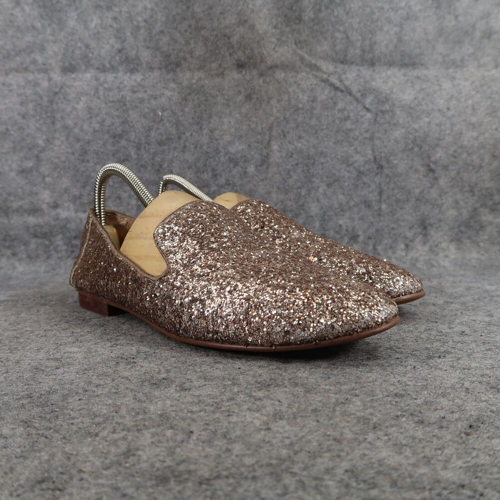 Banana Republic Shoes Womens 7 Fashion Slipper Demi Glitter Smoking Slip On Gold
